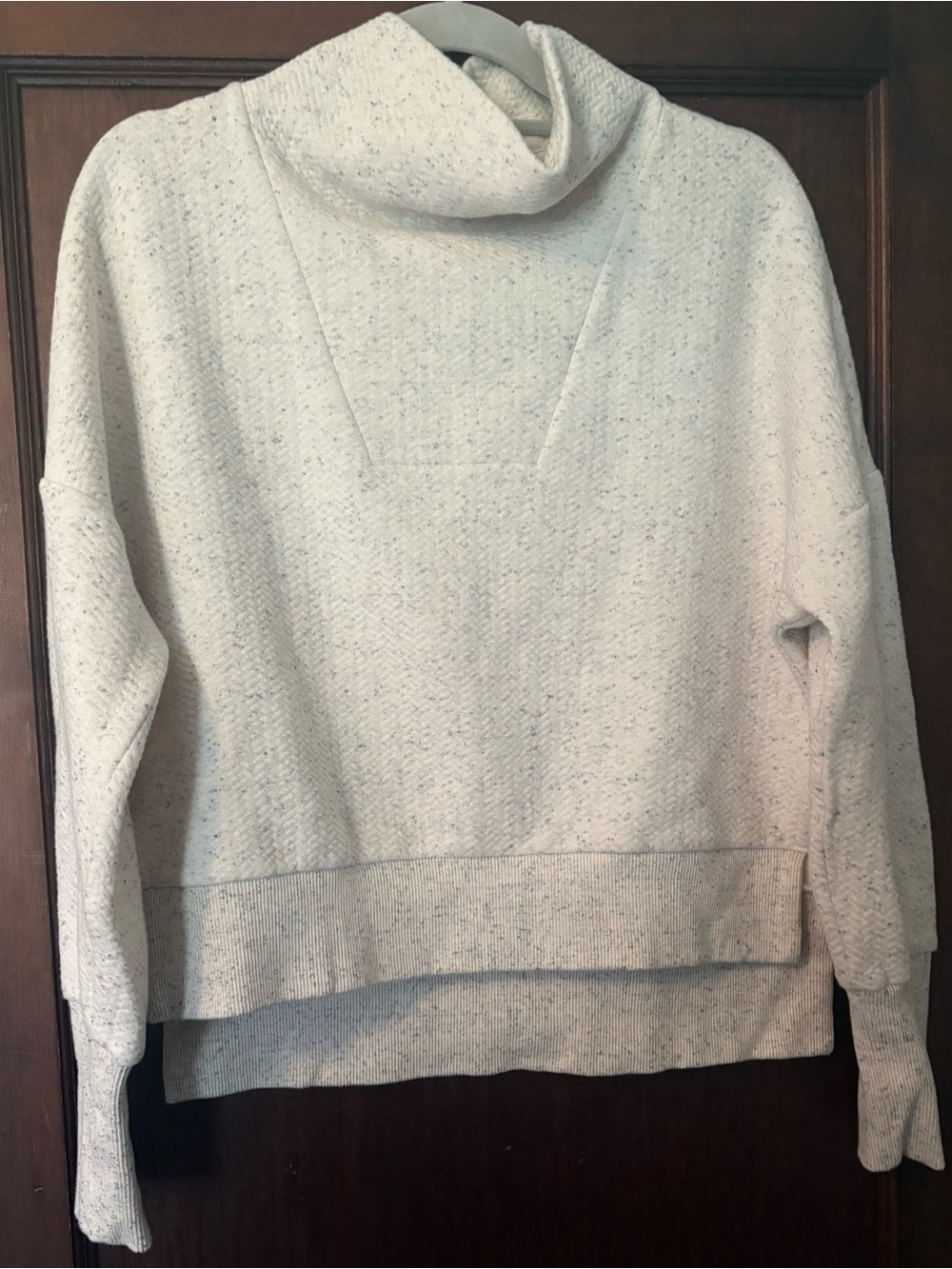 Cozy Cream Speckled Cowl Neck Sweater